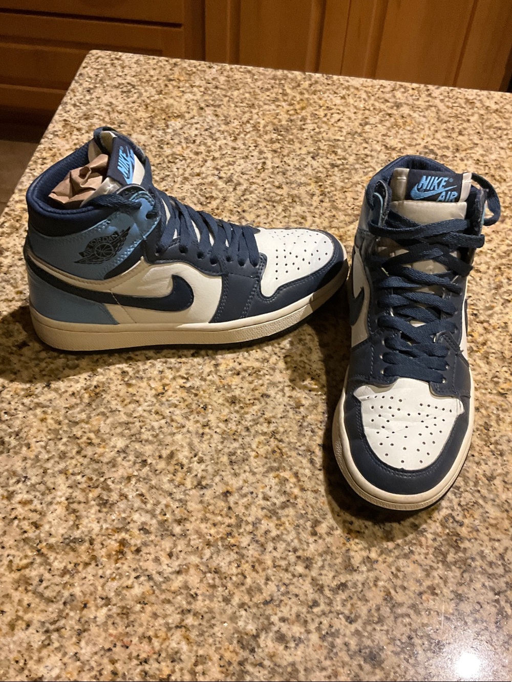 Kids Nike Air Jordan Retro High Obsidian - Navy and Light Blue